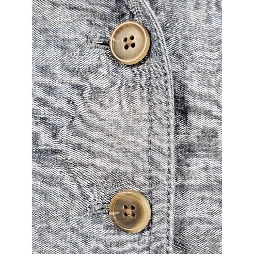 J.Crew Schoolboy Blazer Womens 4‎ Blue Chambray Cotton 2 Button Jacket